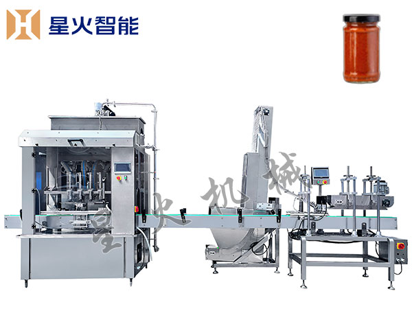 1L蒜蓉酱灌装机压盖生产线